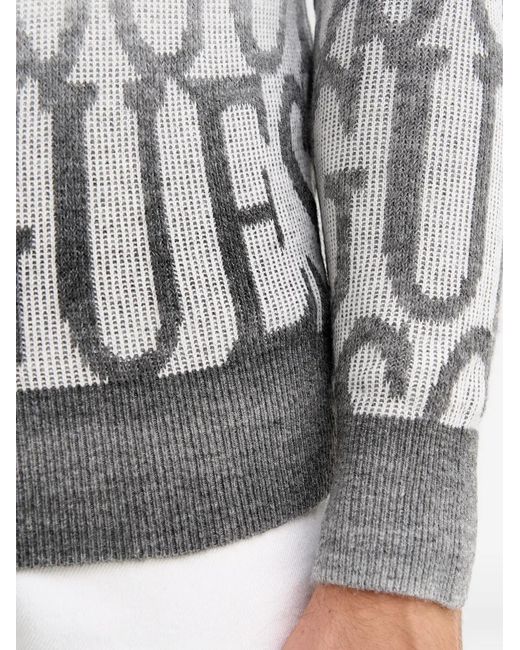 Guess Gray Logo Crew-Neck Sweater for men