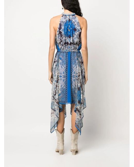Twinset Blue All-Over-Print Dress