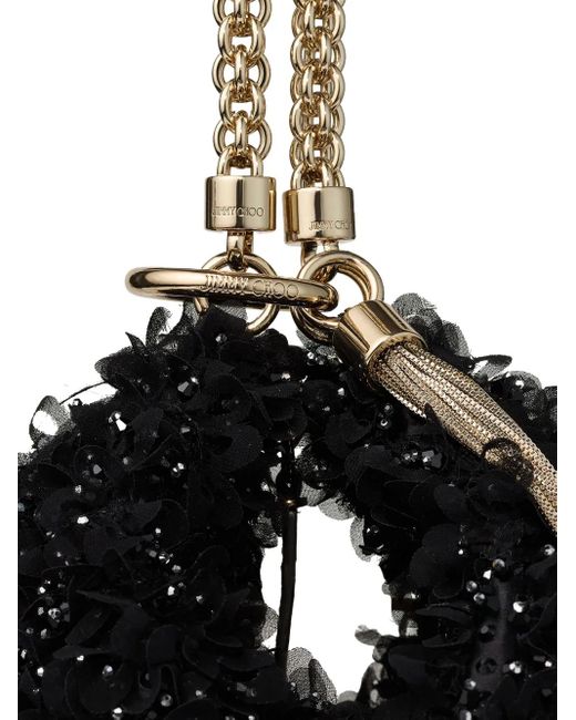 Jimmy Choo Black Pochette Callie À Fleurs