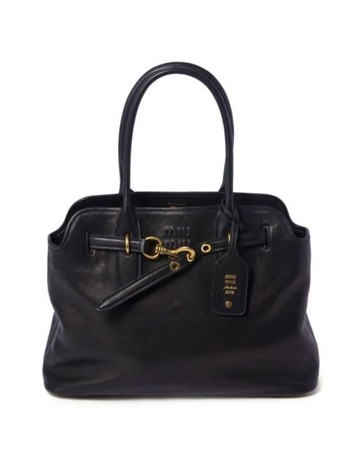 Miu Miu Black Nappa-leather Tote Bag