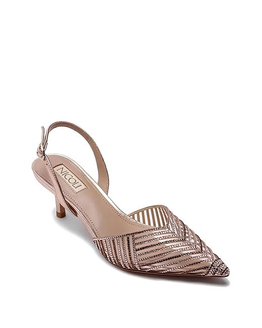 Nicoli Pink Clivia Slingback Pumps