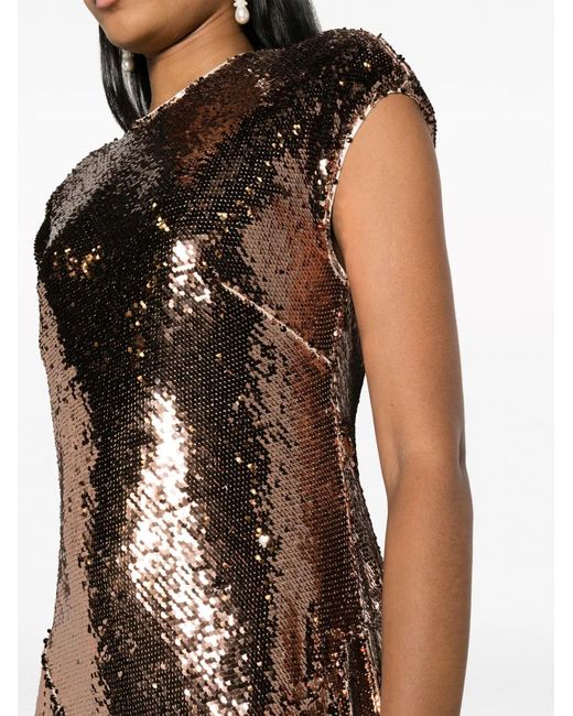 Philosophy Di Lorenzo Serafini Pink Pleated Sequinned Gown
