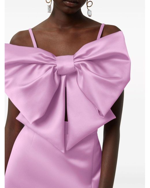 Nina Ricci Purple Bow-detail Satin-finish Crop Top