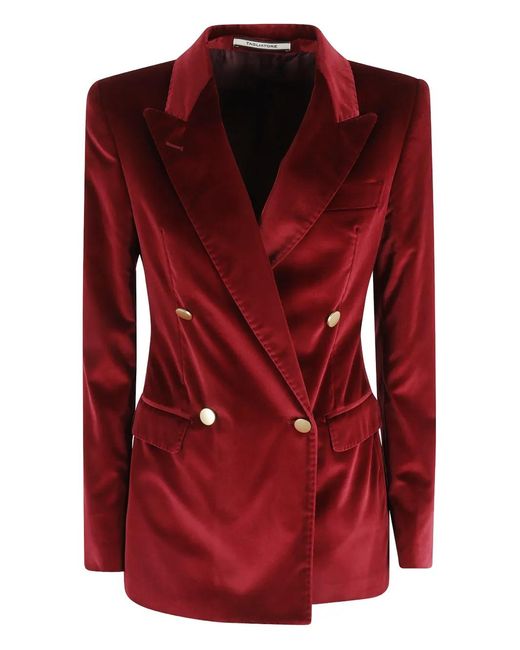 Chaqueta De Terciopelo Con Doble Botonadura Tagliatore de color Red