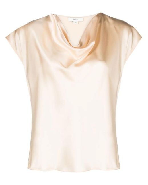 Blusa Con Scollo Drappeggiato di Vince in Natural