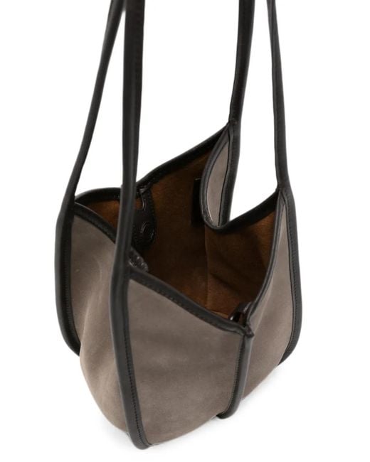 Hereu White Cabus Leather-Trim Shoulder Bag