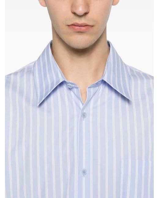 Sandro White Striped Oversized Shirt for men