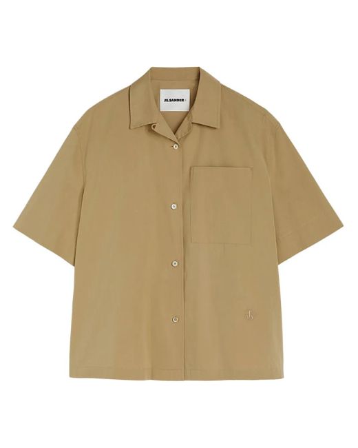 Camicia Con Maniche Crop di Jil Sander in Natural