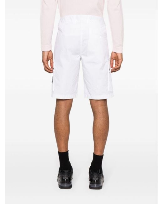 Stone Island White Shorts With Pockets for men
