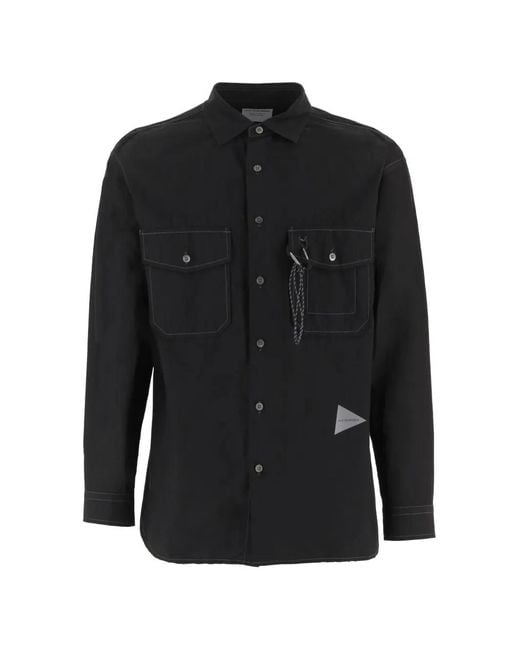 And Wander Black Chemise À Poche À Rabat for men