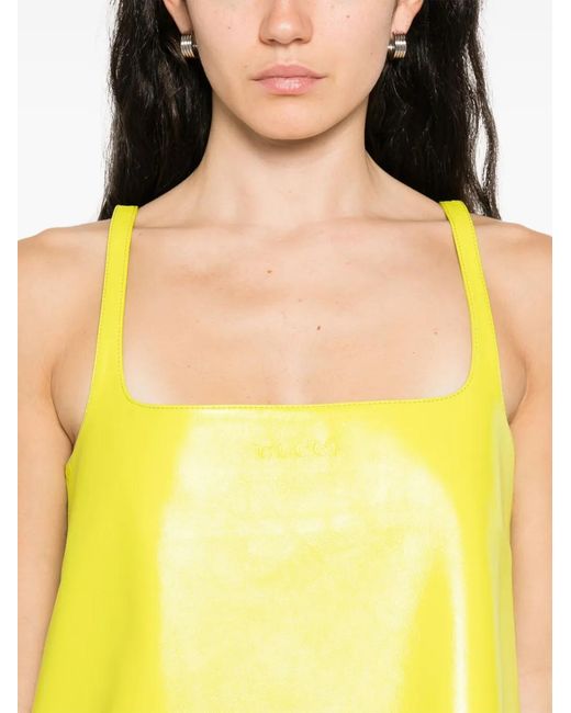 Gucci Leren Mini-Jurk in het Yellow
