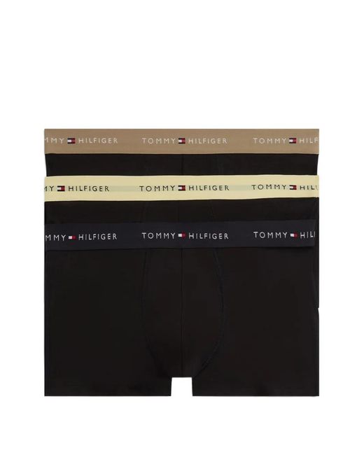 Tommy Hilfiger Black Logo-Waistband Boxers (Pack Of Three) for men