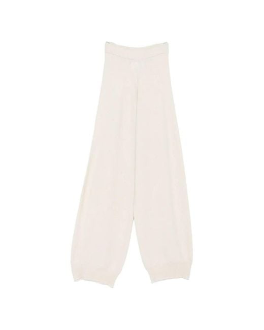 Fabiana Filippi White Fine-Knit Wide-Leg Trousers