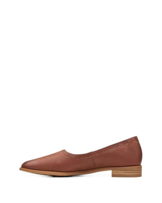 Clarks Brown Pure Walk Leather Flat Pumps