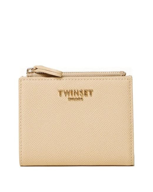 Twinset Natural Portefeuille À Fermeture Zippée