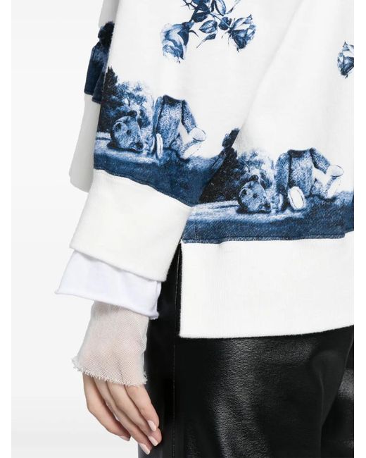 Undercover Blue Graphic-Print Cotton Sweatshirt