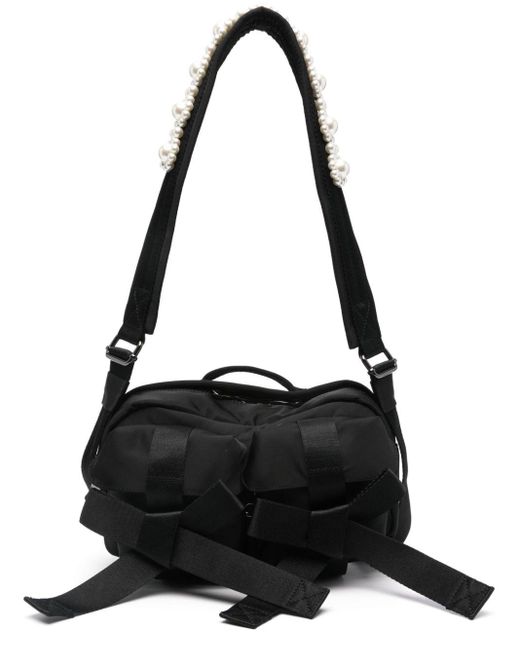 Simone Rocha Black Classic Bow Bow-detail Messenger Bag for men