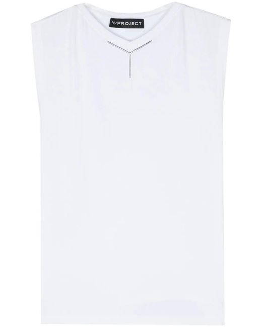 Y. Project White Logo-Appliqué Tank Top