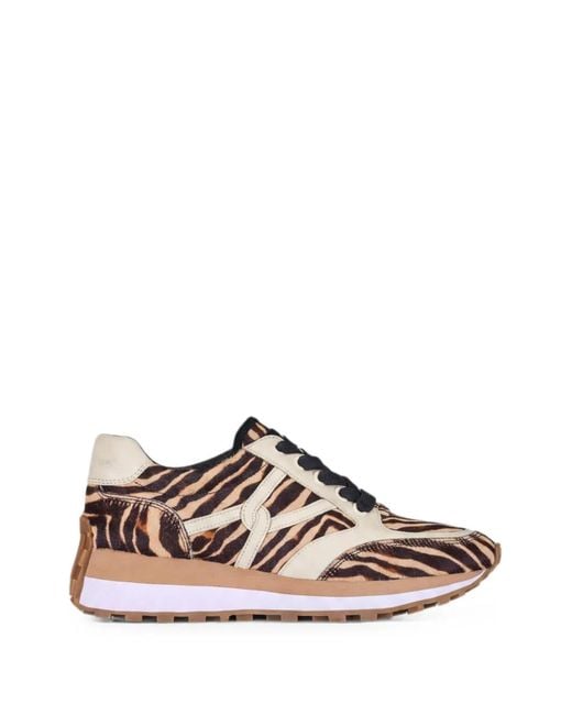 Veronica Beard Brown Valentina Zebra-Print Sneakers