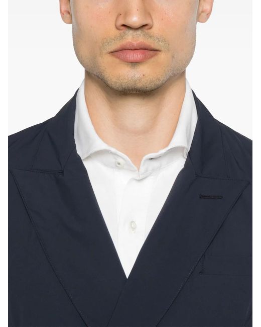 Herno Blue Double-Breasted Blazer for men