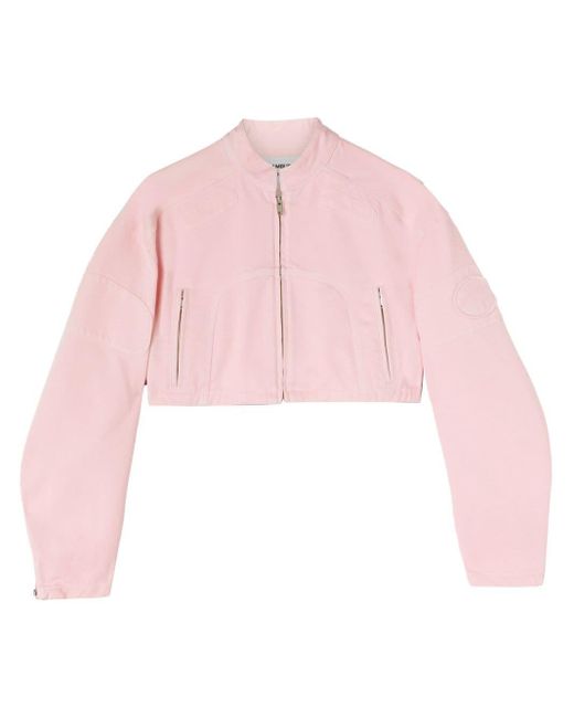 Veste de moto en jean à coupe crop Ambush en coloris Pink