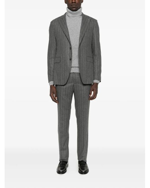 Daniele Fiesoli Gray Turtleneck Long-Sleeve Sweater for men