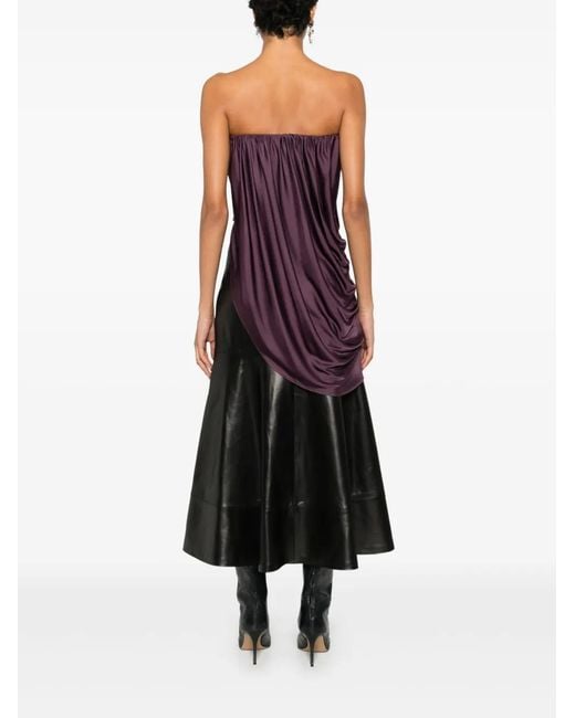 GIUSEPPE DI MORABITO Purple Draped Strapless Top
