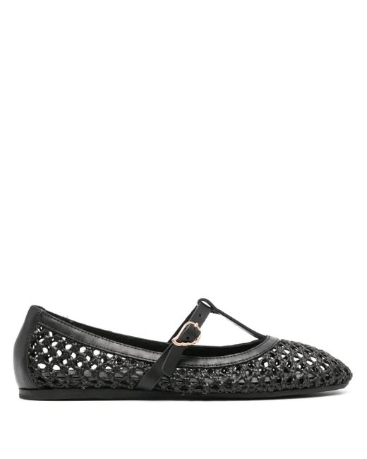 Ancient Greek Sandals Black Aerati Raffia Ballerinas