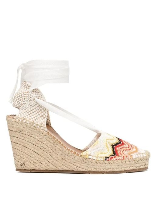 Missoni Natural Signature-Zigzag Wedge Espadrilles
