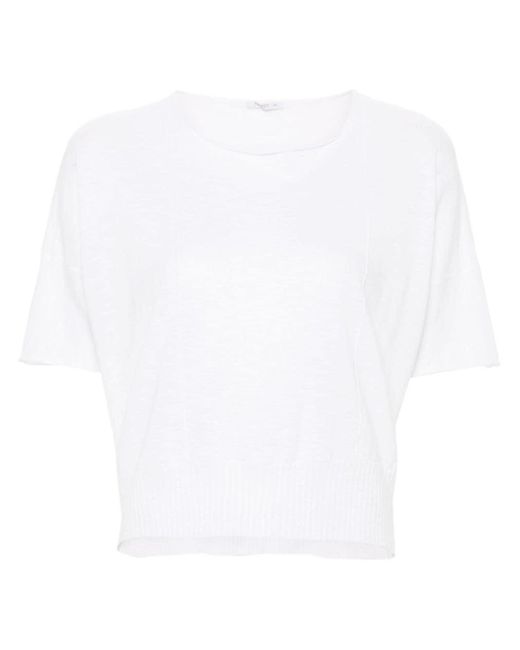 Transit White Slub-texture Knitted T-shirt