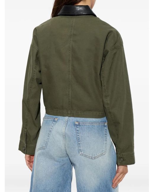 Anine Bing Green Yuma Cropped Jacket