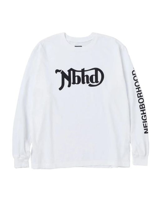 Neighborhood White Logo-Print Long-Sleeve T-Shirt for men