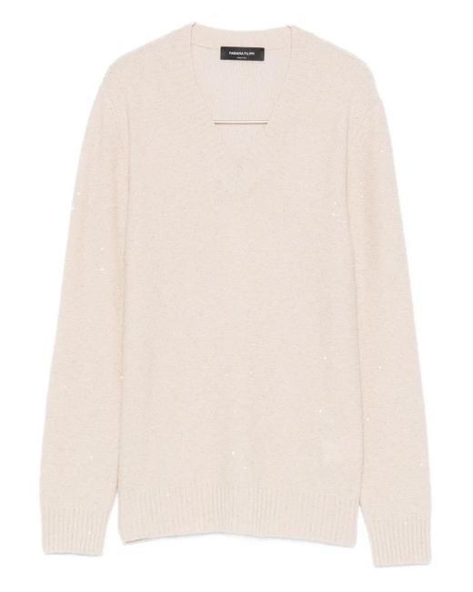 Fabiana Filippi Natural V-Neck Sweater