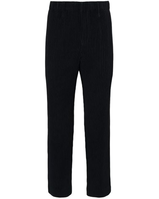 Homme Plissé Issey Miyake Black Pleated Trousers for men