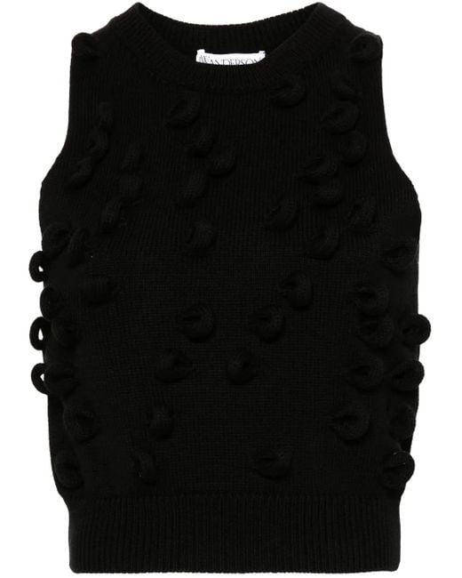 J.W. Anderson Black Loop-Detailing Knitted Tank Top