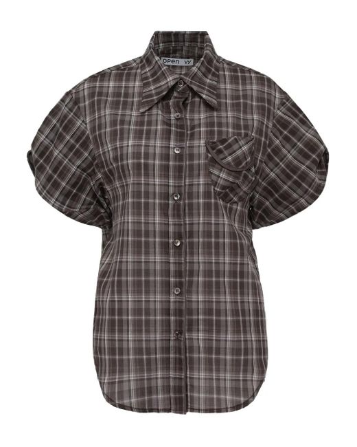 Chemise À Carreaux OPEN YY en coloris Black