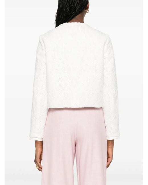 Maje White Jacke Aus Guipure-Spitze