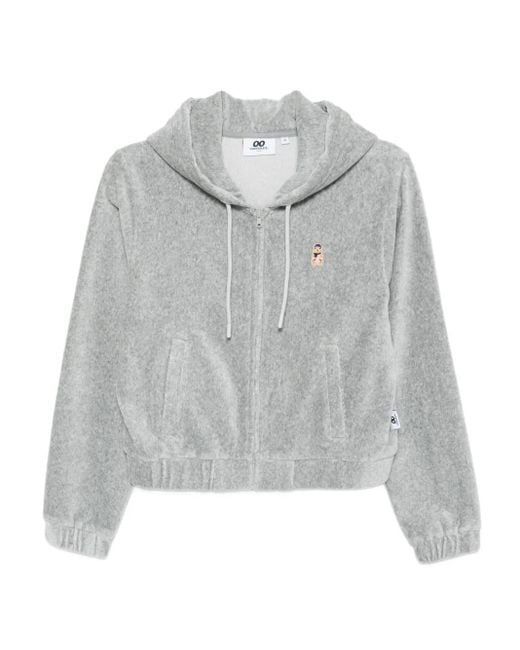 Felpa Con Logo E Cappuccio di Chocoolate in Gray