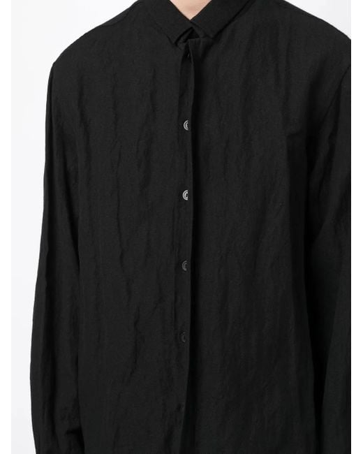 Forme D'expression Black Button-Up Long-Sleeved Shirt for men