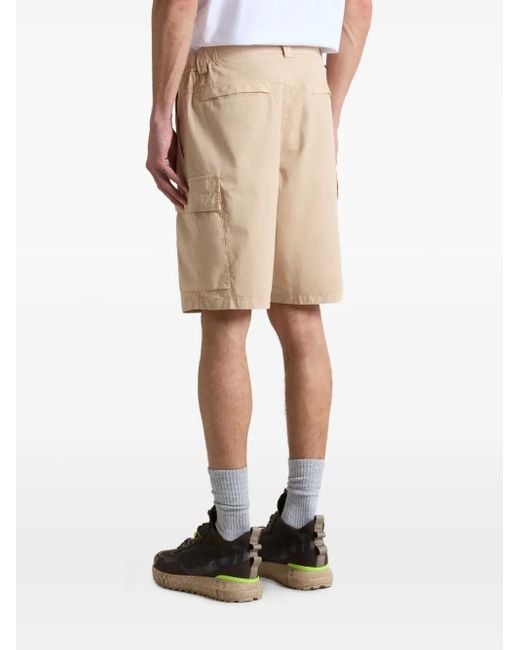 Woolrich Natural Gabardine Cargo Shorts for men