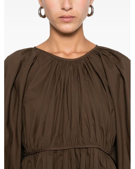 CECILIE BAHNSEN コットン ブラウス Brown