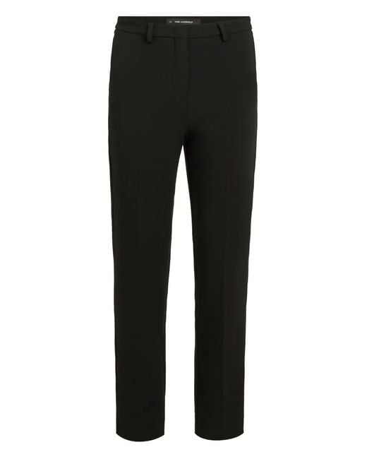 Karl Lagerfeld Black Logo-Embroidered Trousers