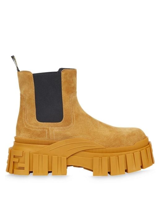 Fendi Yellow Chunky Chelsea Boots for men