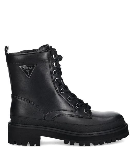 Guess Black 40Mm Bada Lace-Up Combat Boots