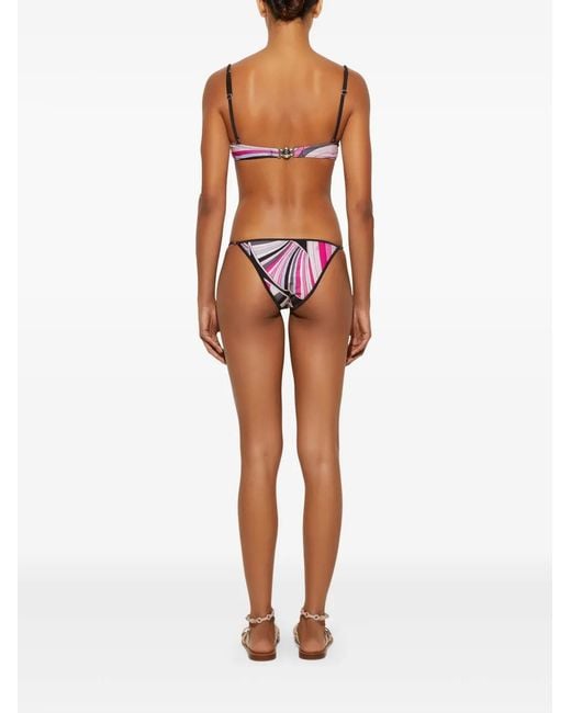 Emilio Pucci Purple Iride-Print Bikini Top