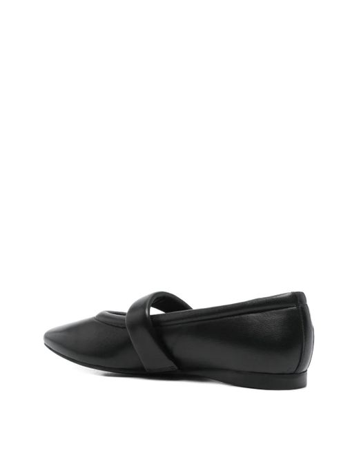 Evaluna Black Pointed-Toe Ballet Flats