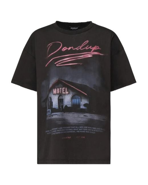 Dondup Black Graphic-Print T-Shirt