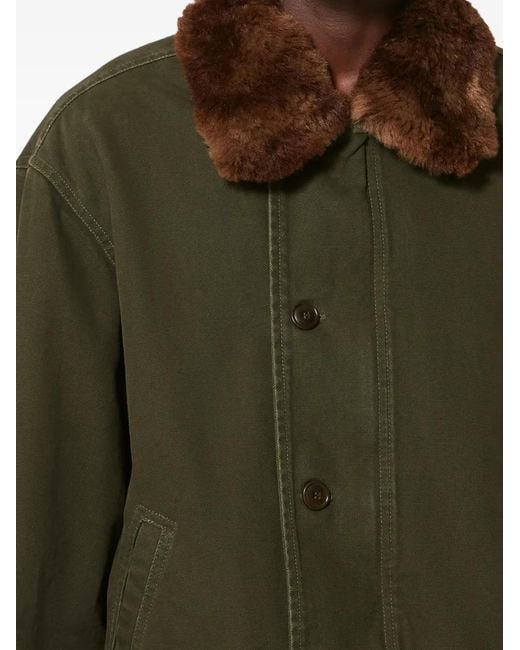 Isabel Marant Green Andy Fur-Collar Jacket for men