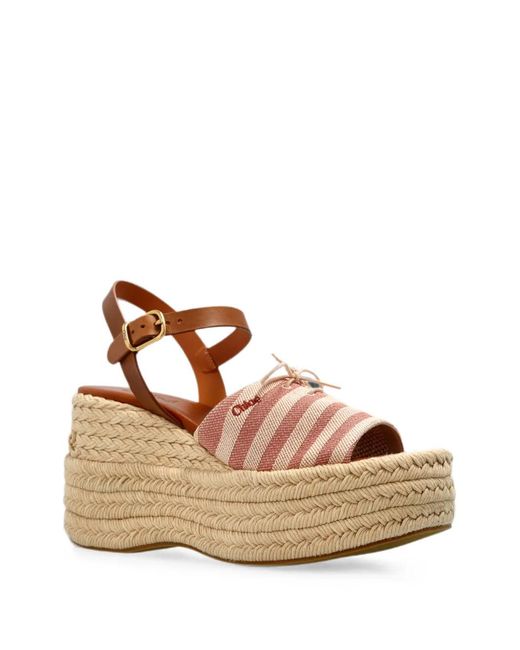 Chloé Natural Striped Platform Sandals