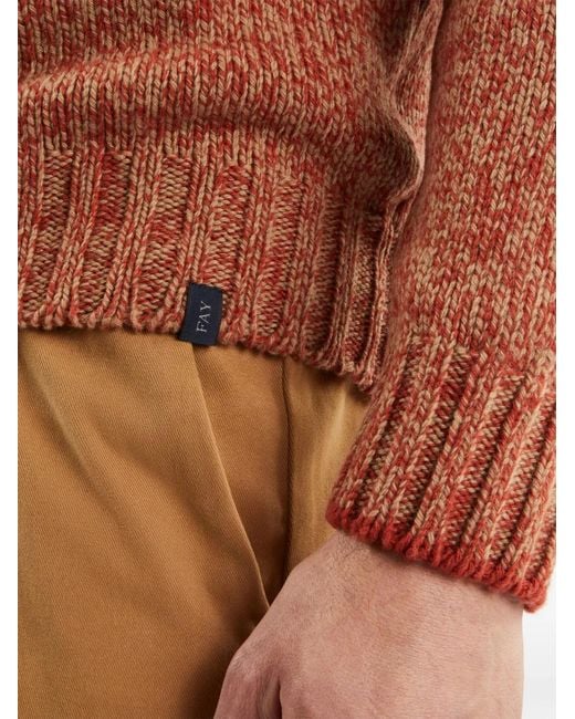 Fay Brown Pull En Laine Vierge À Col Roulé for men